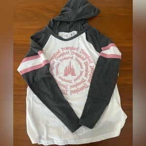 NWT Disney Parks Authentic Disneyland Rose Gold Hooded T shirt